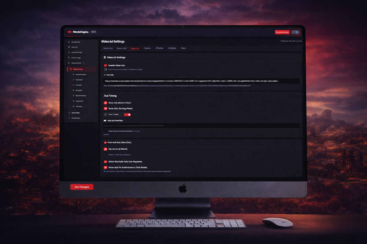 MovieEngine - ads settings