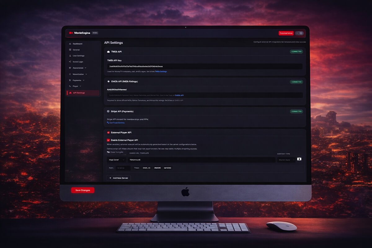 WordPress OTT Admin Dashboard