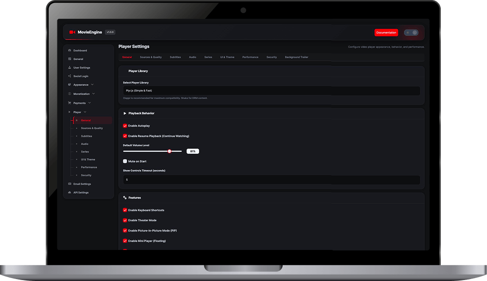 WordPress Video Streaming Player